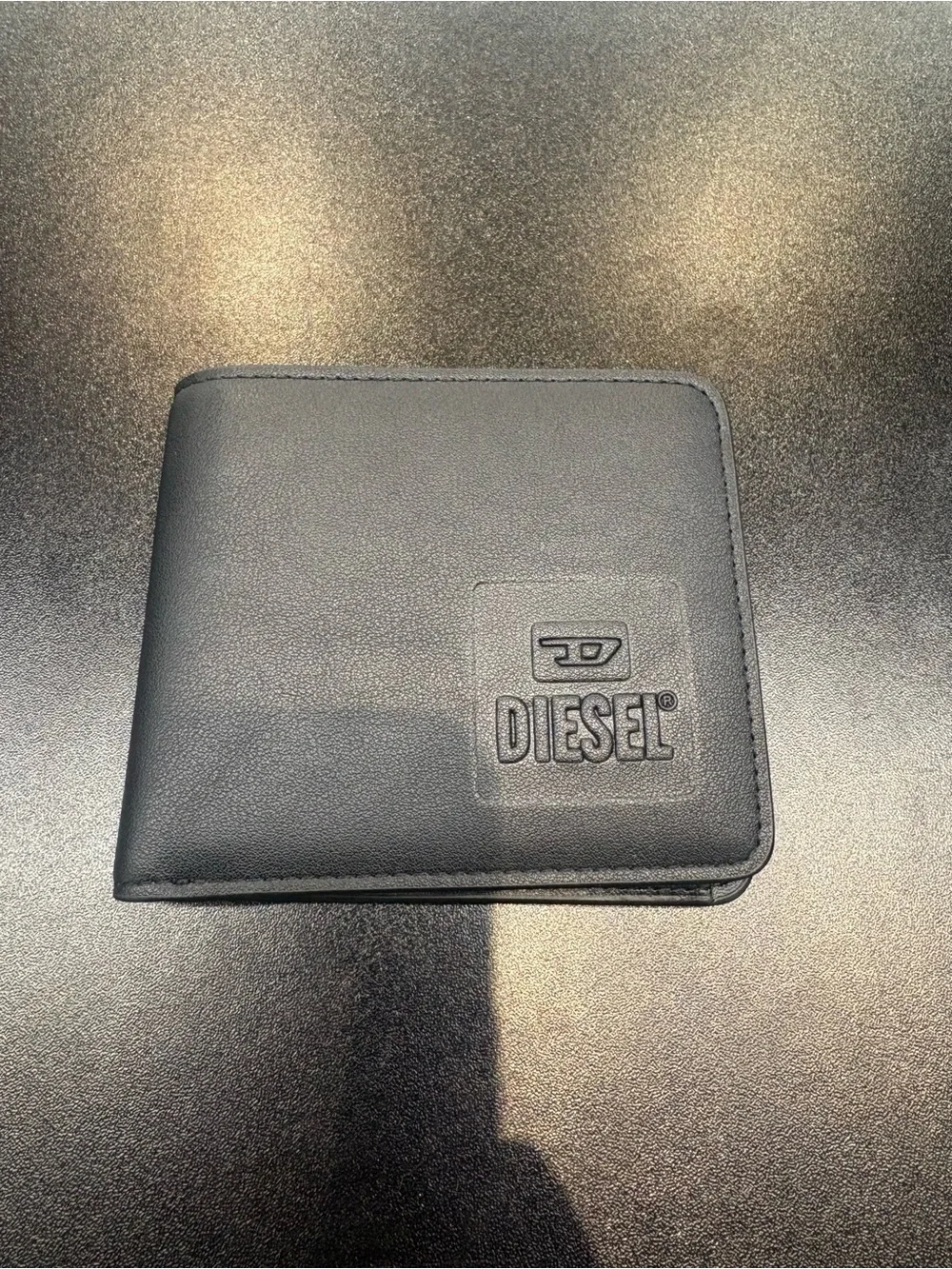Diesel Black Leather Bi-Fold Card Holder Wallet